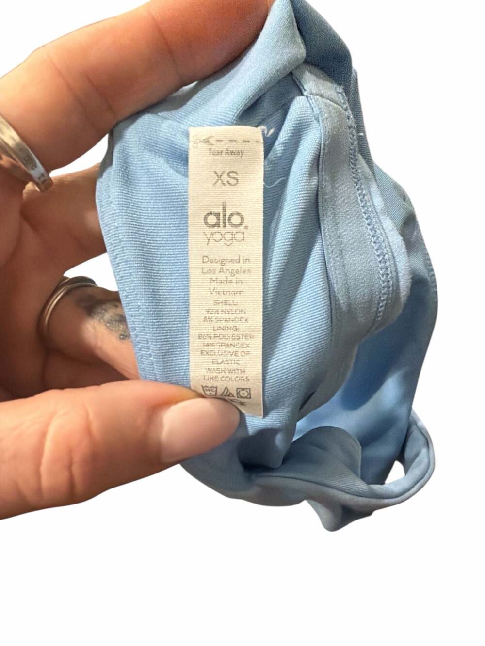 ALO Yoga airlift one shoulder sports bra in blue skies size XS - Picture 4 of 5
